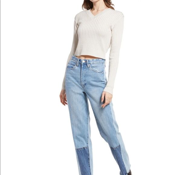 NEW BP Reagan Rib White Crop Sweater Womens Size XXS - Picture 3 of 10